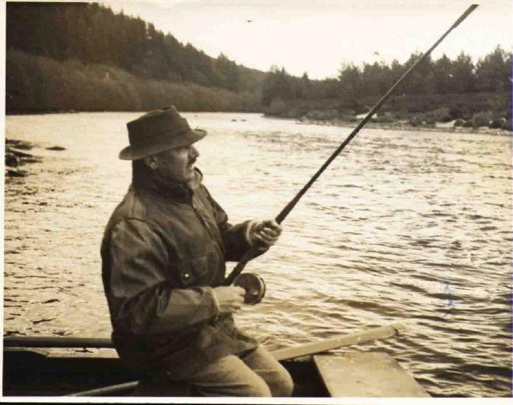 Major General Francis De Guingand fishing River Spey May 1944