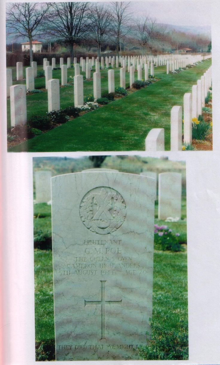 The gravestone of Lt George Macpherson Poe at Arrezzo, Italy