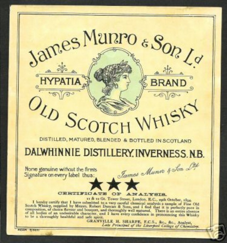 Old Dalwhinnie Whisky label