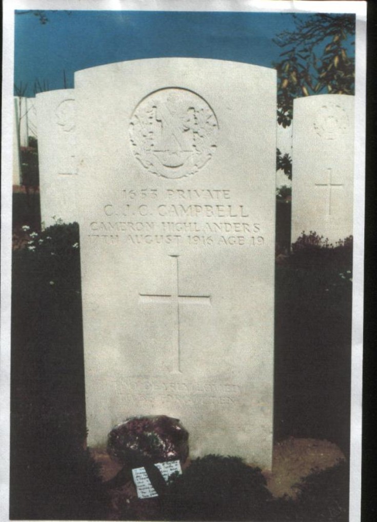 Grave of Private Charles Campbell