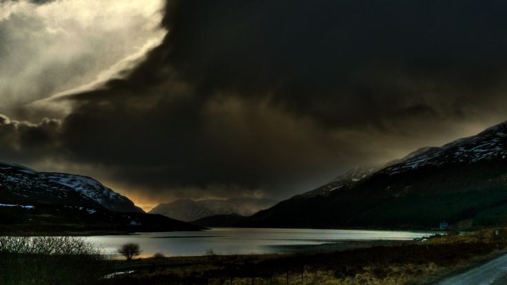 Loch Ericht under stormy skies 